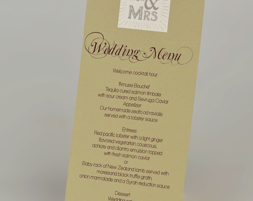 Wedding Menu Two